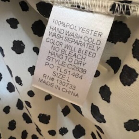 Umgee Dalmatian Print Short Sleeve Ruffle Top, New with Tags, L - Picture 7 of 10